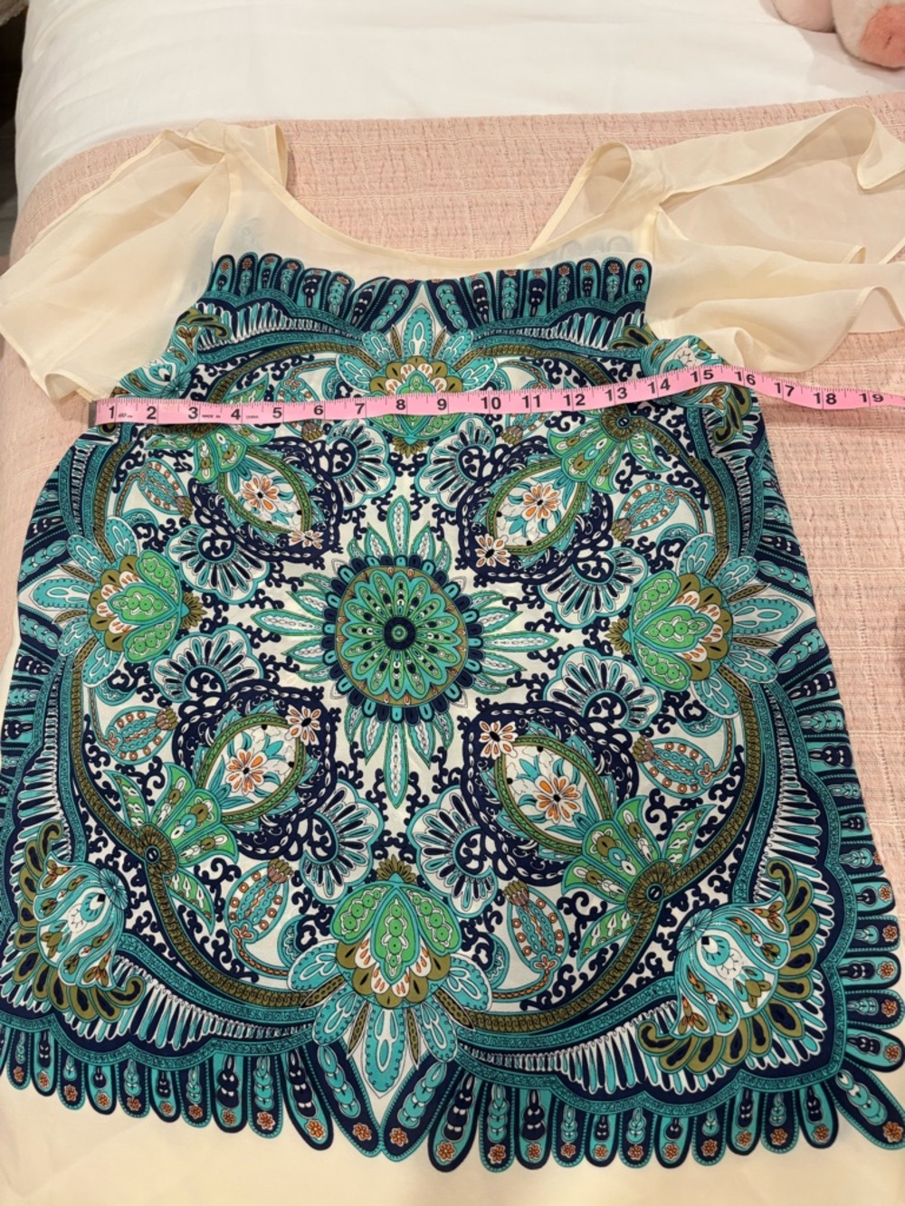Anthropologie Maeve Cream Silk tunic top size XS - Picture 12 of 12